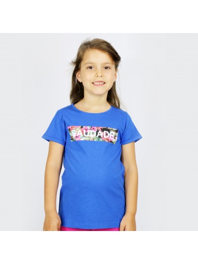 T-Shirt Kid Saudade Flores Azul