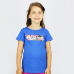 T-Shirt Kid Saudade Fleuri Bleu